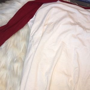 Red and White Long Sleeve Shirt